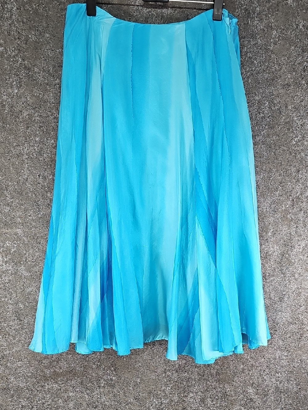 Lauren Ralph Lauren Naomi Ombre Skirt, Silk, Rio Turquoise, Size 8, *Flaw*